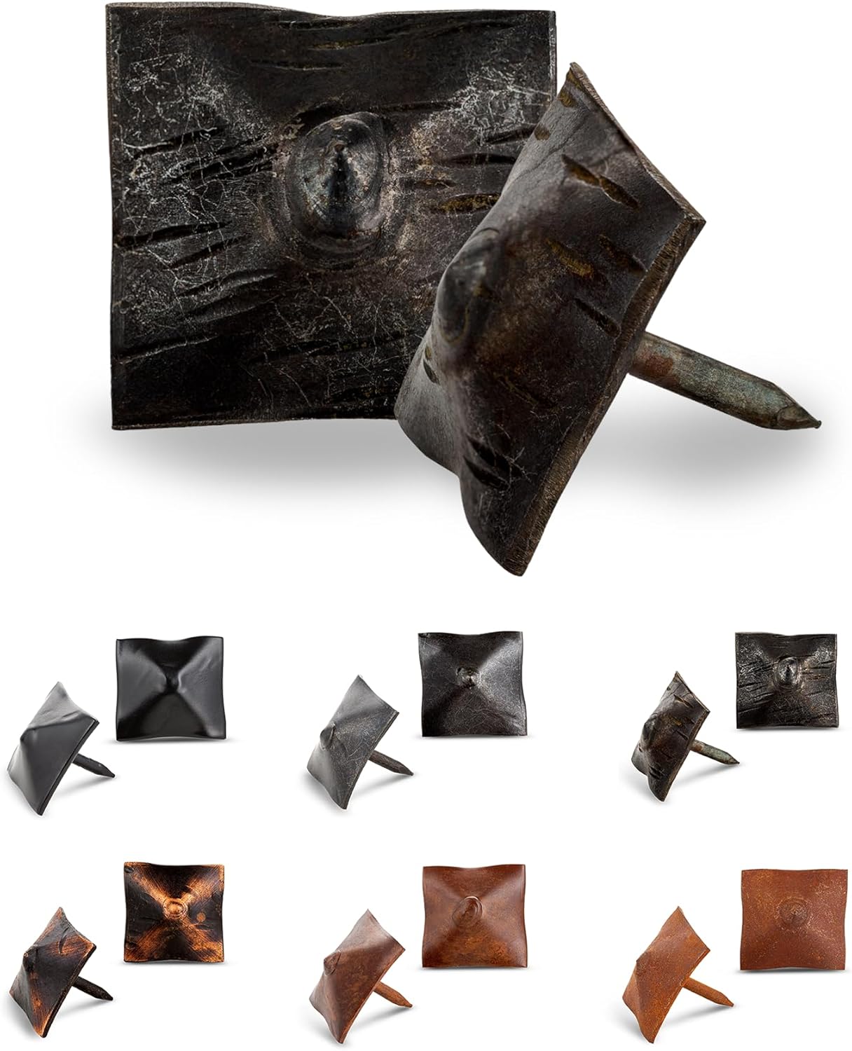 100 Pack 1" Square Head Iron Clavos Decorative Nails – Unfinished – Handmade Rustic Square Fasteners for Farmhouse Shutters, Faux Wood, Barn Doors, Shutters, and Gates – Ornamental Wood Accent