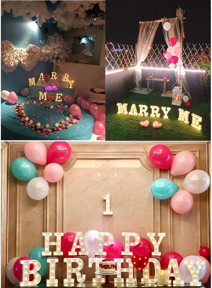 MUMUXI Marquee Light Up Letters | Large Light Up Numbers | Battery Powered and Bright with Every Letter of The Alphabet | for Wedding, Birthday, Party, Celebration, Christmas or Home Decoration (K)