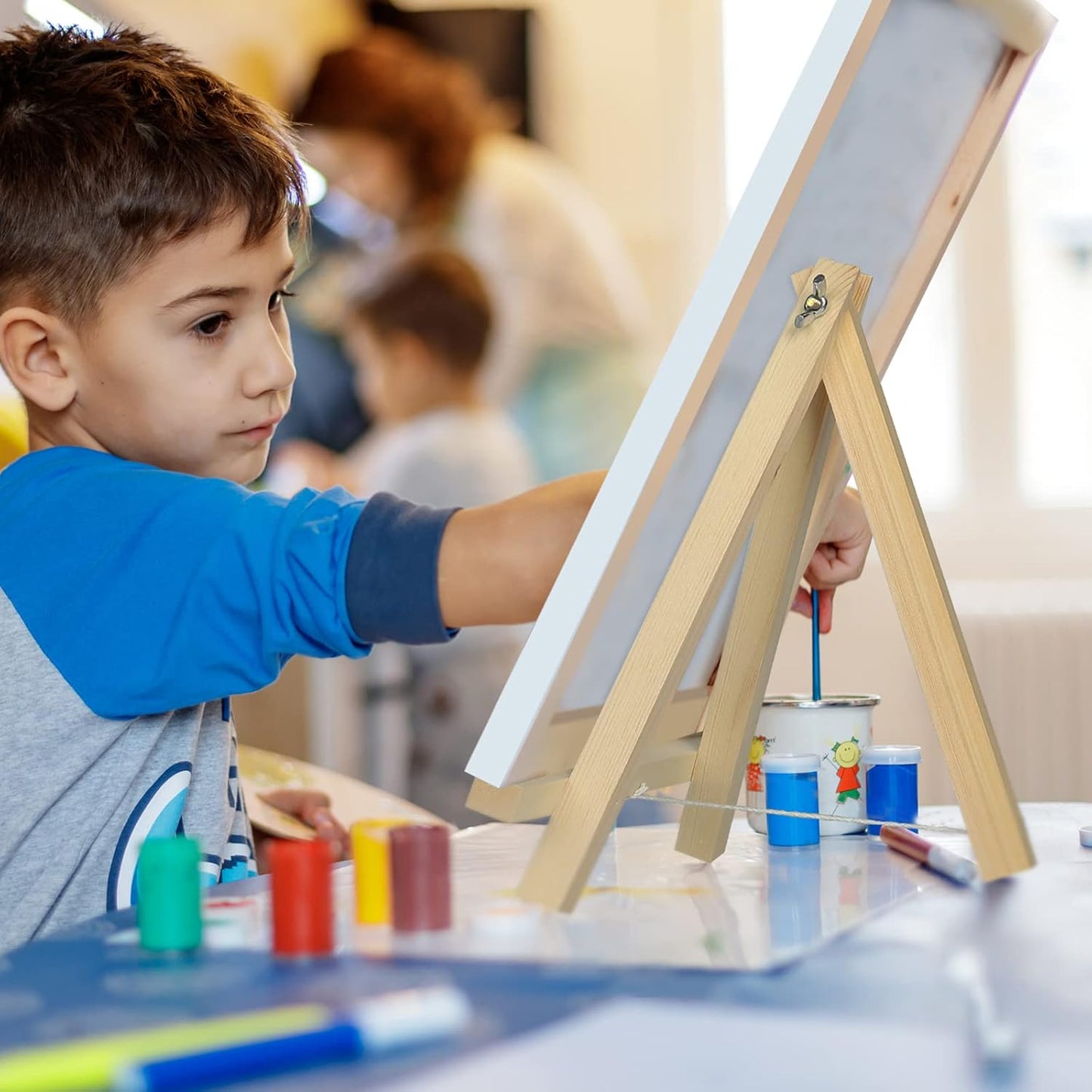 Kinlink 9 Inch Tall Wood Easels for Display Set of 18, Display Easel Tabletop, Painting Easel Stand for Artist Students