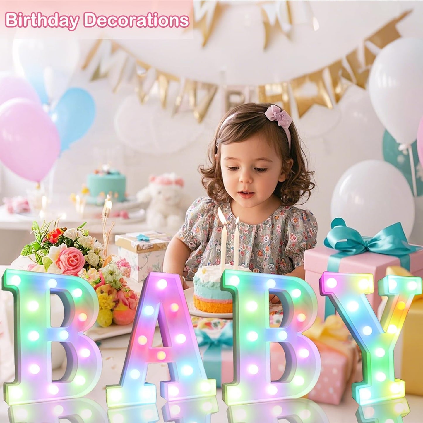 Light Up Colorful LED Marquee Letter lights, 18 Colors Changing Alphabet Letters Sign with Remote Timer for Night Light Girls Bedroom Wedding Birthday Party Lamp Christmas Home Bar Decor- Colorful R