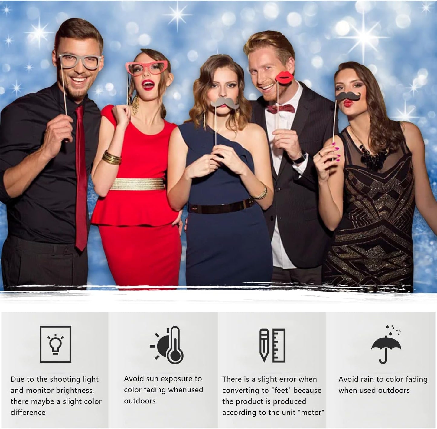 YongFoto Silver Blue Glitter Backdrop 12x8ft Silver Light Spots Blue Sequin Bokeh Photography Background Birthday Bridal Shower Wedding Photography Background Party Banner Portraits Photoshoot Props