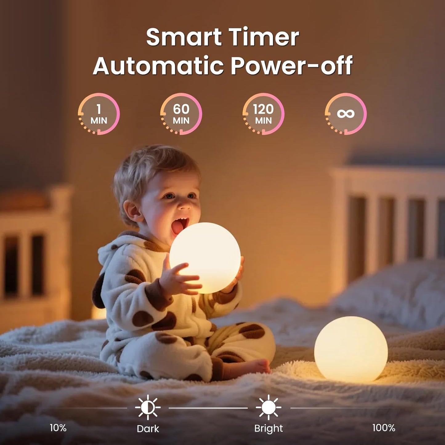 LOFTEK LED Ball Light, Multi-Color Rechargeable Night Lights, 3-inch RGB Ball Mood Lighting, Waterproof Ambient Lighting Lamp for Home Bedroom Patio Pool Decorative Lighting, 4 Pack