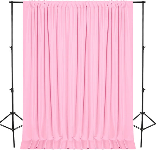 DWCN 10x7 FT Pink Backdrop Curtains for Parties, Photography Backdrop Drapes with Rod Pockets for Wedding Decorations Stage Birthday Family Gatherings, 2 Panels 5ft x 7ft