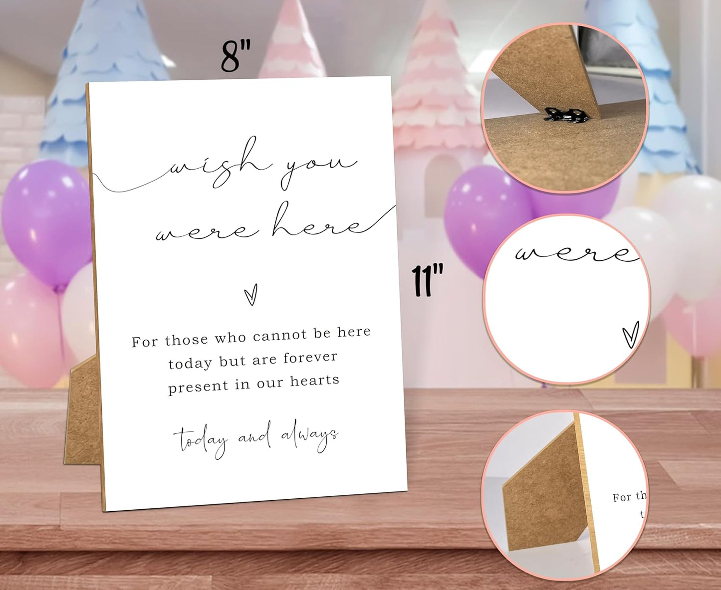 Wish You Were Here, Wedding Memorial Sign, 8x11 White Minimalist Style Memorial Table Sign for Wedding, Wedding Decorations, Wedding Table Decor, Memorial Gifts For Loss of Loved One -1