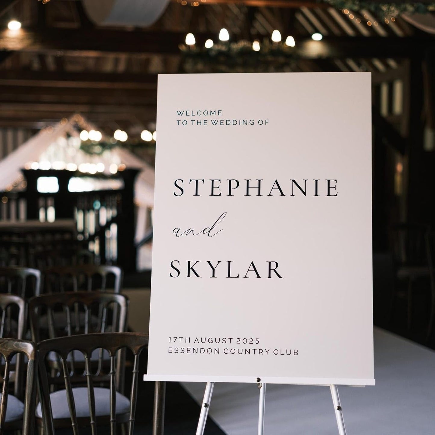 Welcome Wedding Sign Personalized, Luxury Wedding Sign Decorations Signage 12" X 18" (Small), 27" (Medium), 36" (Large), Plastic, Modern, Pole Mount, Weather