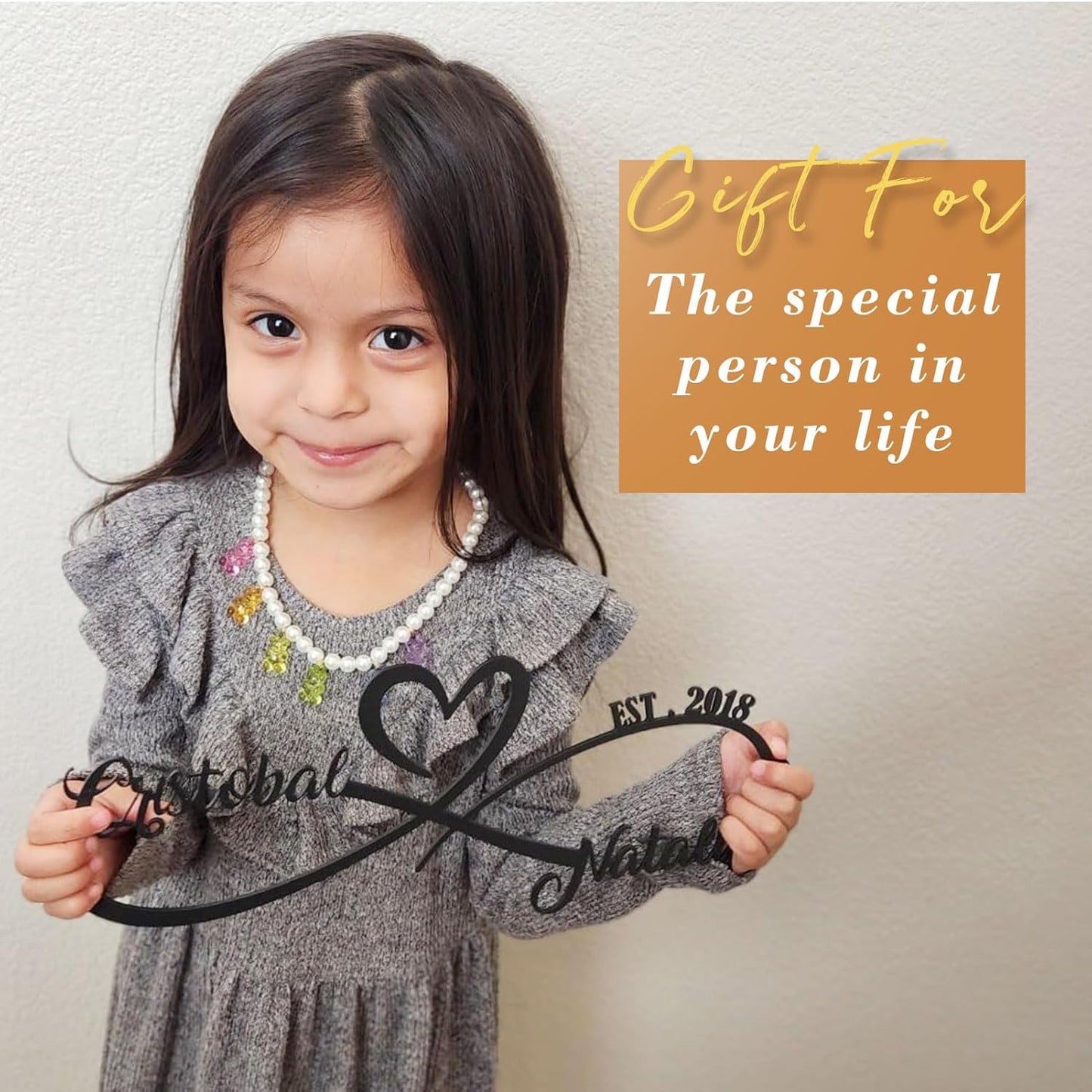 Personalized Anniversary Wedding Gifts for Couples 2025, Customized Metal Infinity Signs with Names & Date, Love Heart Unique Wall Art for Newlyweds Valentines