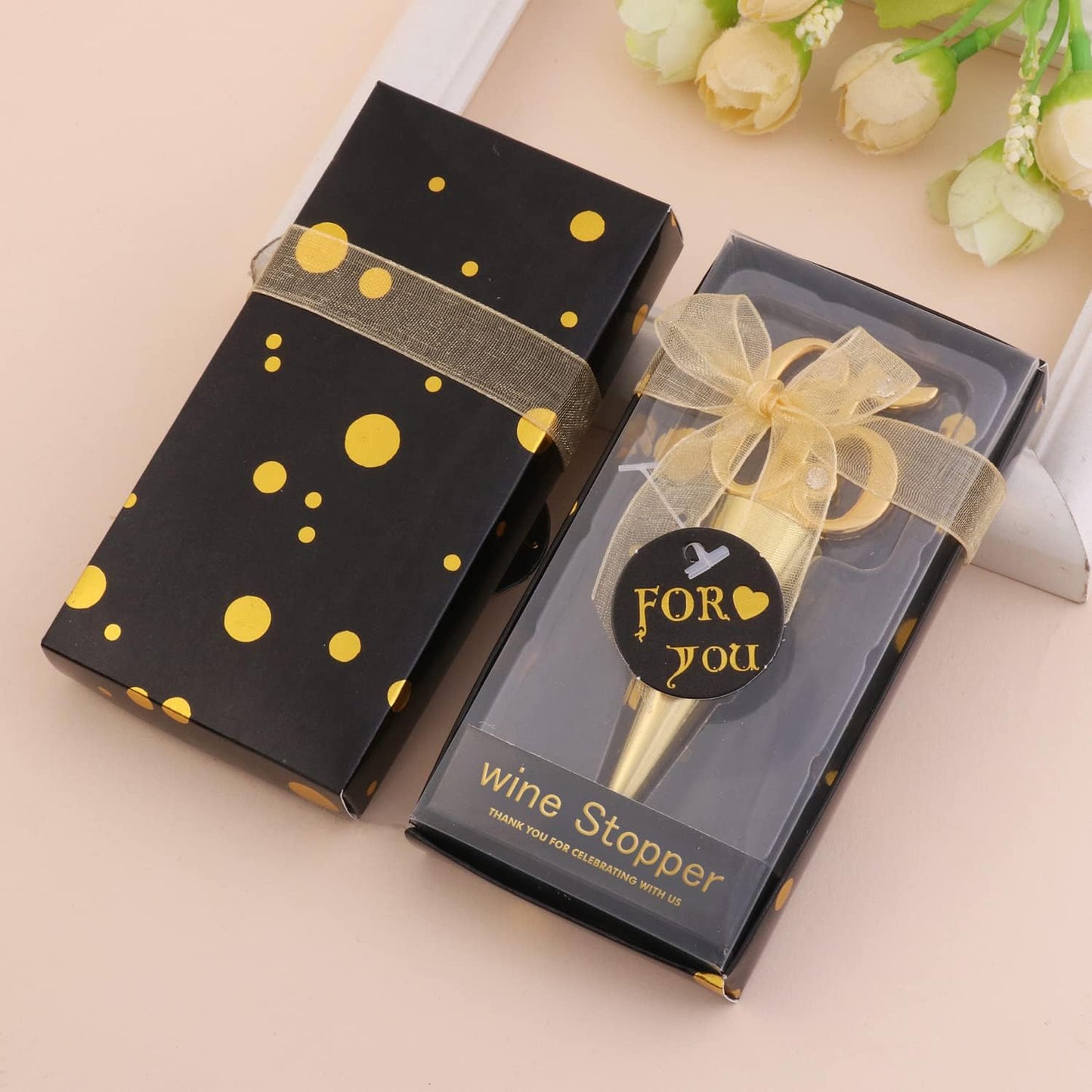 12 Pack 65th Birthday Favors For Guests 65 Years Old Wine Bottle Stoppers With Gift Box For 65th Wedding Anniversary Party Souvenirs Favor Decoration