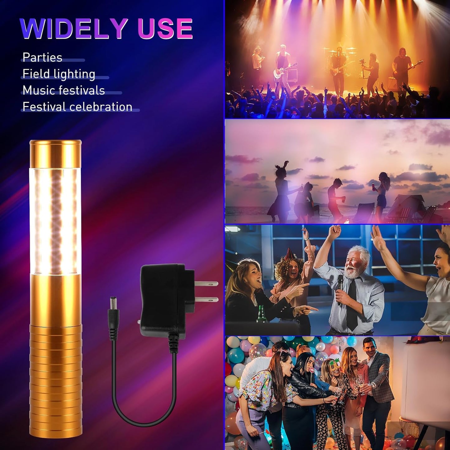 WILON Bottle Service Lights Rechargeable Bottle Service Sparklers Reusable Handheld Girl Lights LED Baton Strobe Light for Parties Bar Club Nightclub Birthday Weddings - 4 Pack