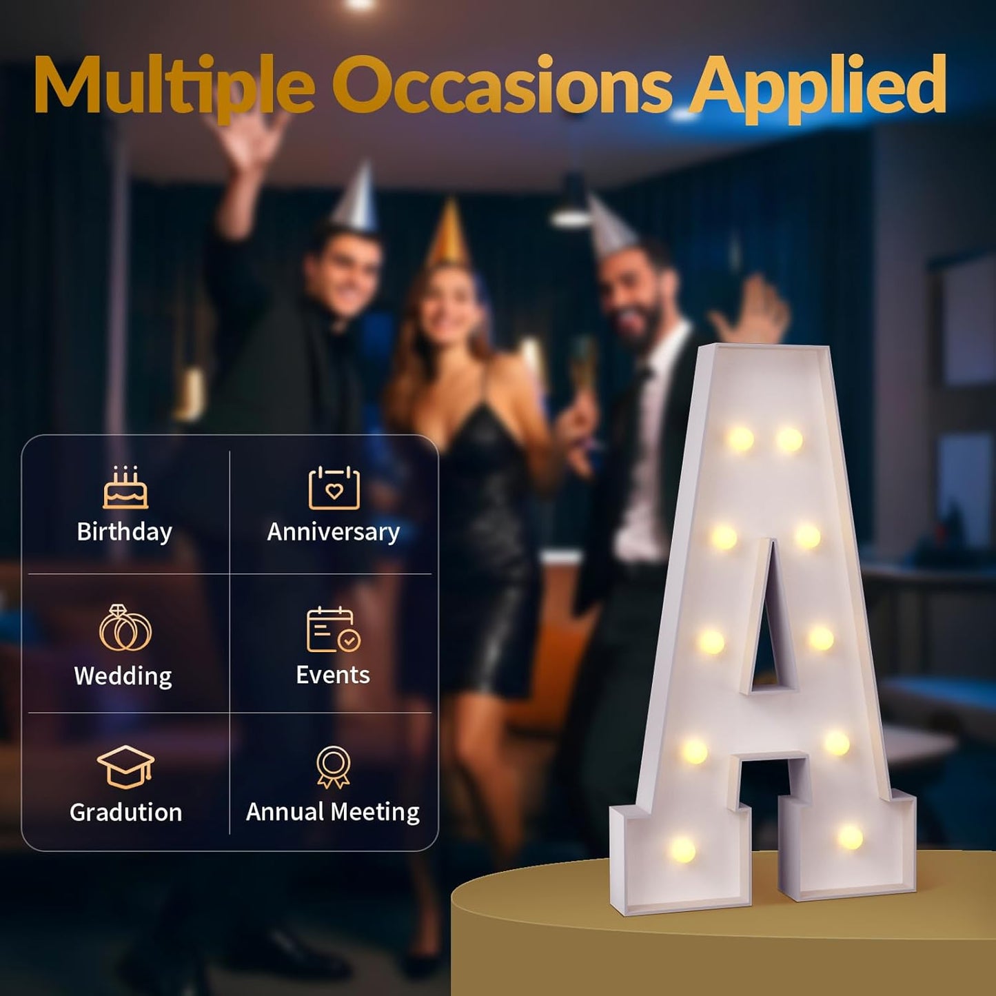 JoyMuse 4FT Marquee Light Up Letters,Large Marquee Letters 4 Feet Tall for Marry Me Proposal Decorations Big 4FT Letters with Lights for Baby Shower Party Decor, Letter P