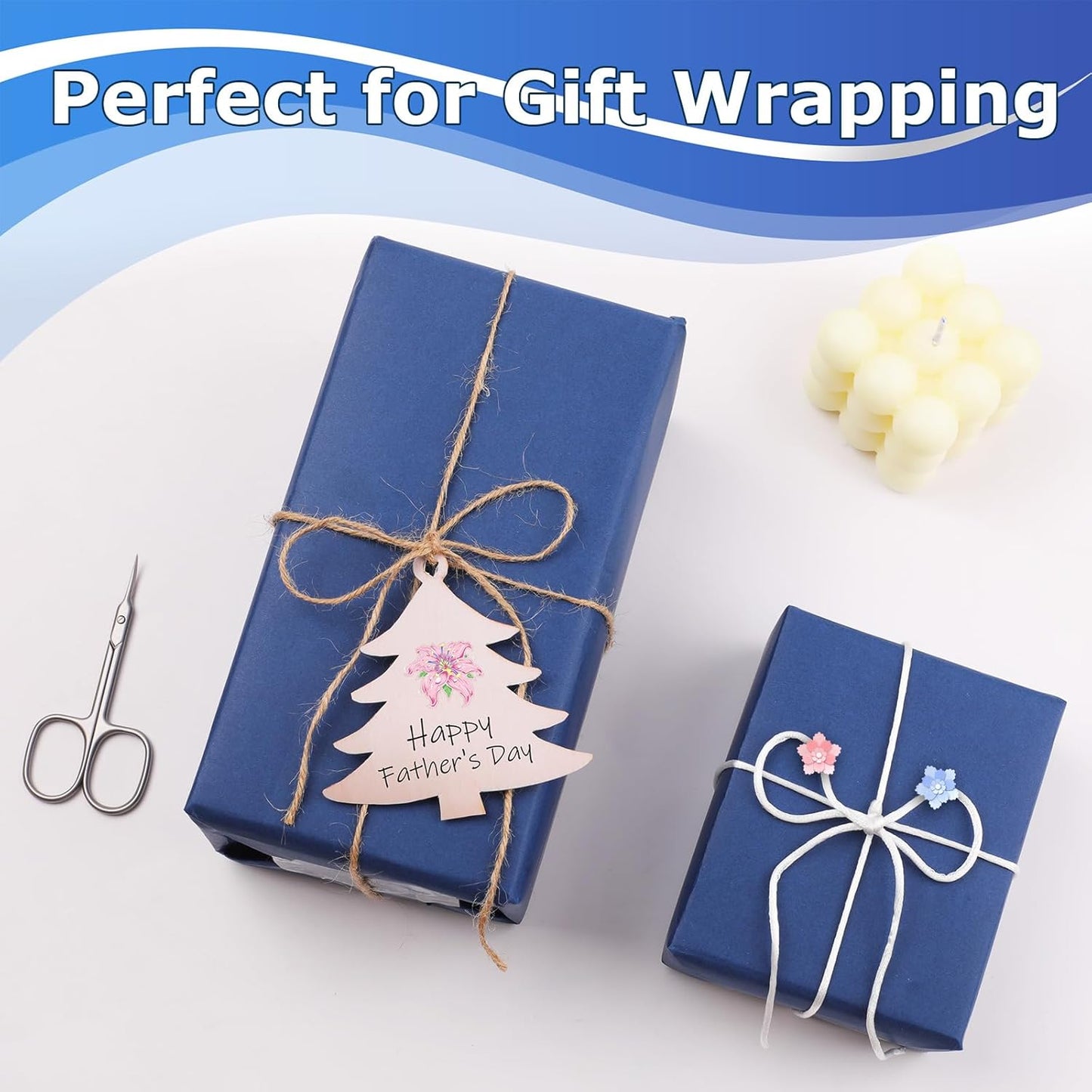 Vanhench Navy Blue Wrapping Paper 17.5"×963" (80 1/4FT), Birthday/Fathers Day Wrapping Paper, Art Craft Paper, Bouquet Flower Poster, Blue Bulletin Board Paper 80GSM55LB