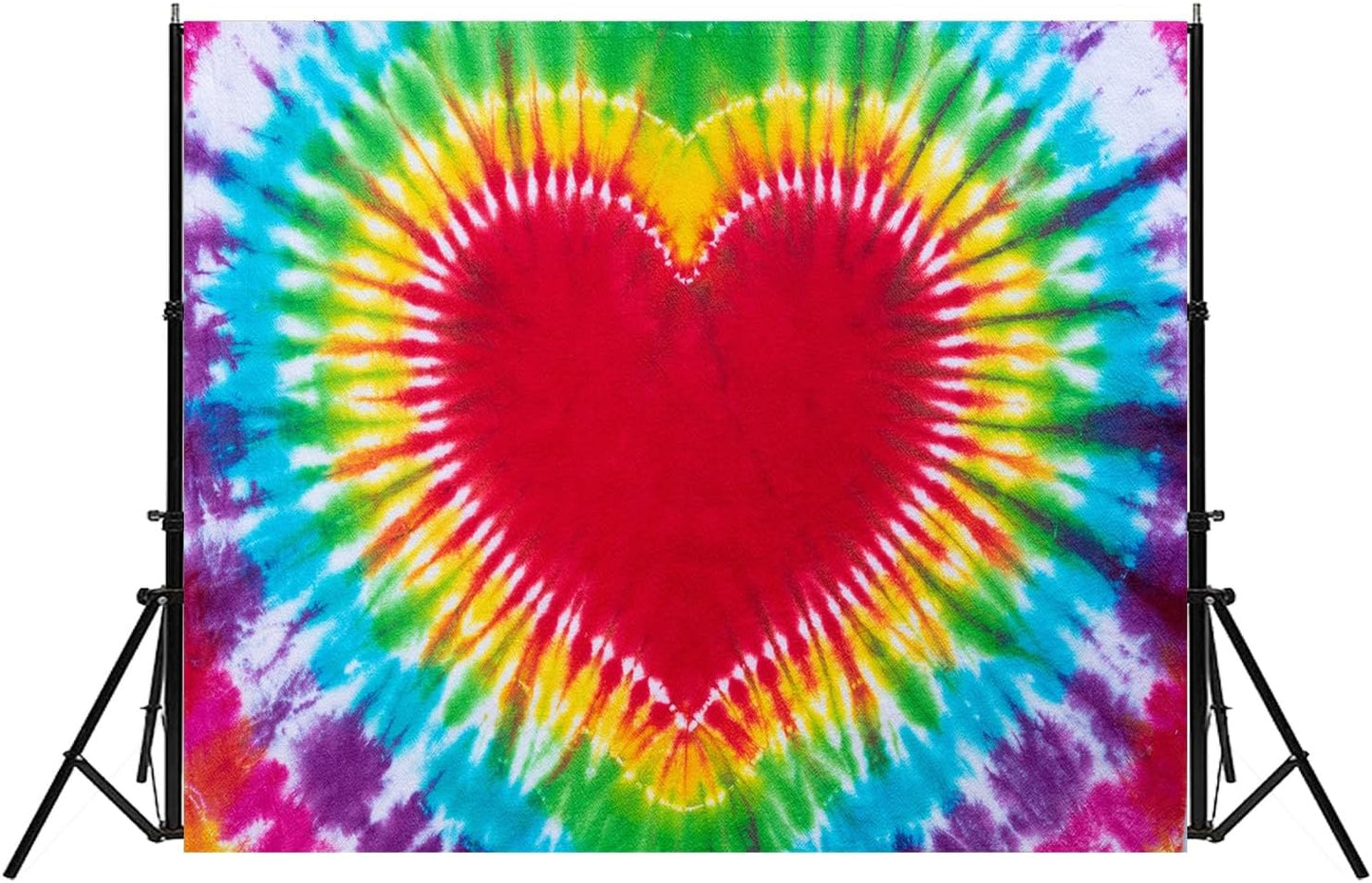 Hippie Backdrop 10x7ft 60s 70s Backgrounds Tie Dye Theme Party Decorations Hippie Supplies Photo Booth Props