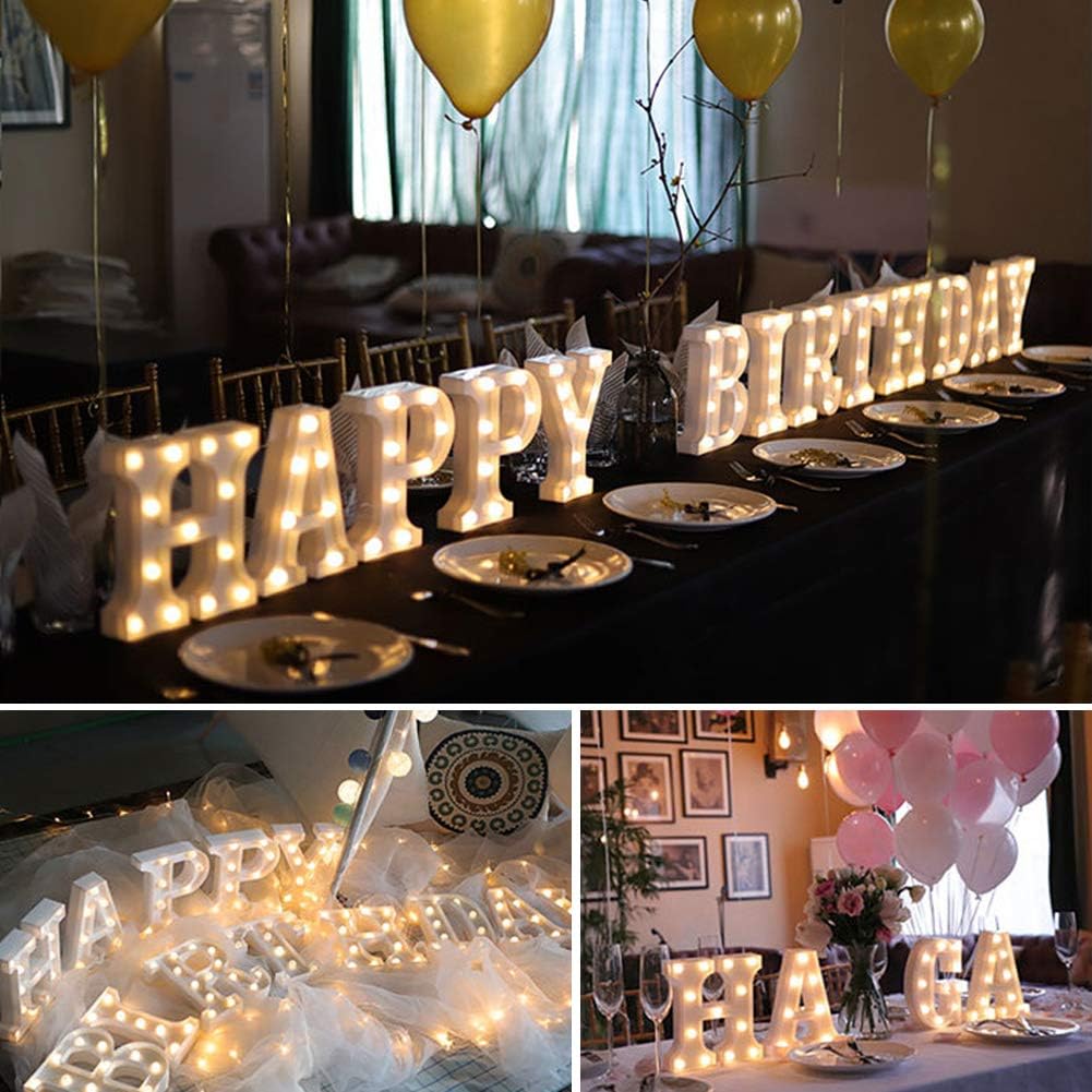 MUMUXI Marquee Light Up Letters | Large Light Up Numbers | Battery Powered and Bright with Every Letter of The Alphabet | for Wedding, Birthday, Party, Celebration, Christmas or Home Decoration (P)