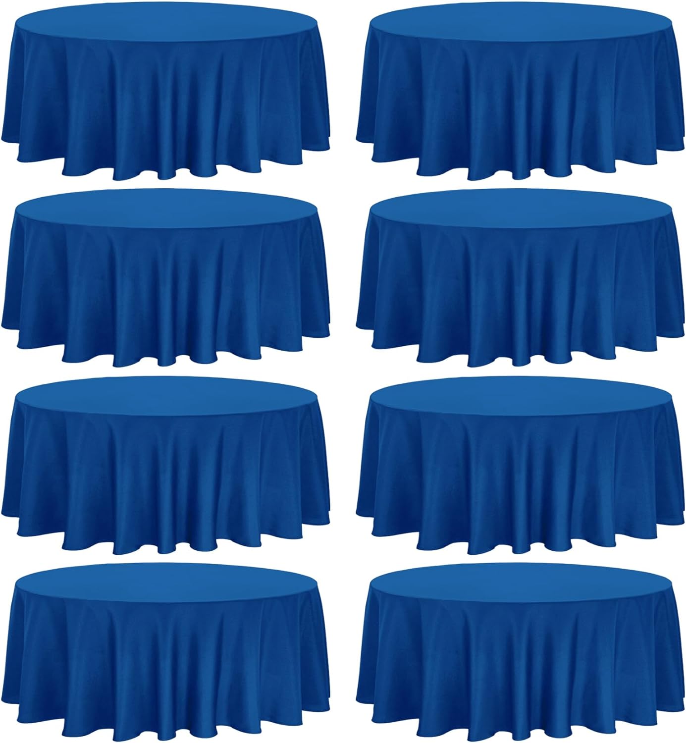 8 Pack Premium Round Tablecloth 108 Inch Round Table Covers Bulk Washable Polyester Fabric Round Table Clothes for Wedding Party Reception Banquet Buffet Restaurant (Royal Blue, 108 Inch)