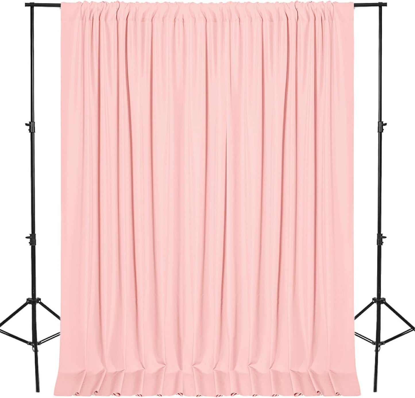 DWCN 10x7 FT Blush Pink Backdrop Curtains for Parties, Photography Backdrop Drapes with Rod Pockets for Wedding Decorations Stage Birthday Family Gatherings, 2 Panels 5ft x 7ft