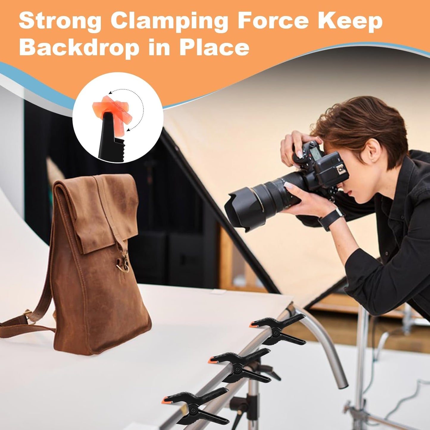 10 Pcs Spring Clamps, PureGuard 4.5 Inch Large Plastic Spring Clips Clamps Heavy Duty Woodworking Clamps for Crafts Balloon Arch Photography Backdrop Stand Pool Cover Clips