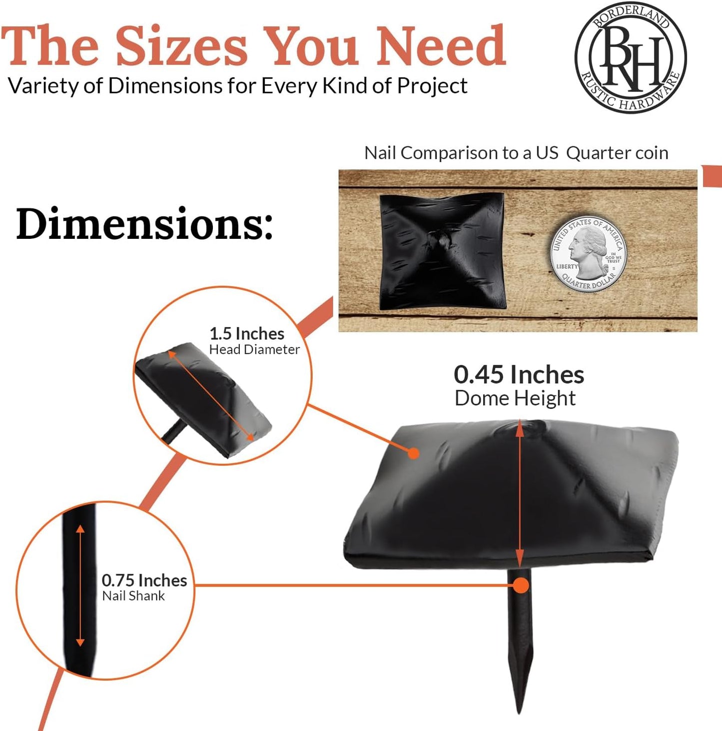 50 Pack 1.5" Square Head Iron Clavos Decorative Nails – Black – Handmade Rustic Square Fasteners for Farmhouse Shutters, Faux Wood Beams, Barn Doors, Shutters, and Gates – Ornamental Wood Accent