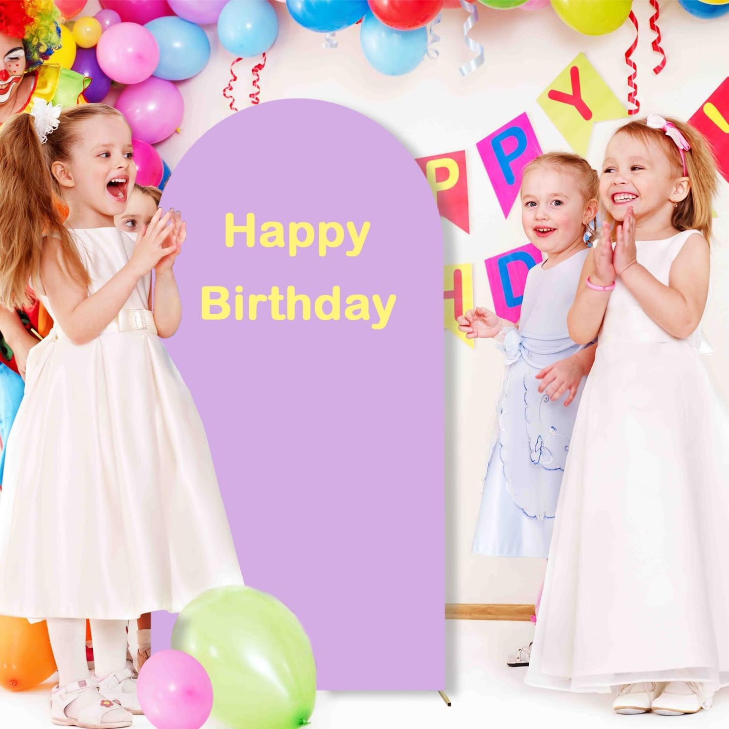 Wedding Arch Cover - Lavender Spandex Arch Backdrop for Stand - Double Sided - Purple - 4ft - Baby Shower Banquet Party Wedding Ceremony