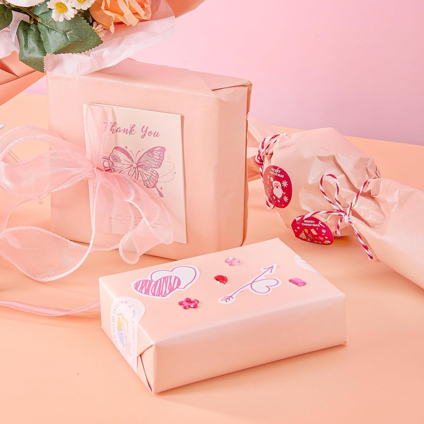 Matte Wrapping Paper Roll - Solid Color Pearly 17.3Inches X 39.4Feet Pink Shimmer Gift Wrapping Paper Roll Elegant Lustre Paper for Wedding,Valentine's Day,Birthday, Christmas,Baby Shower PAP11PK