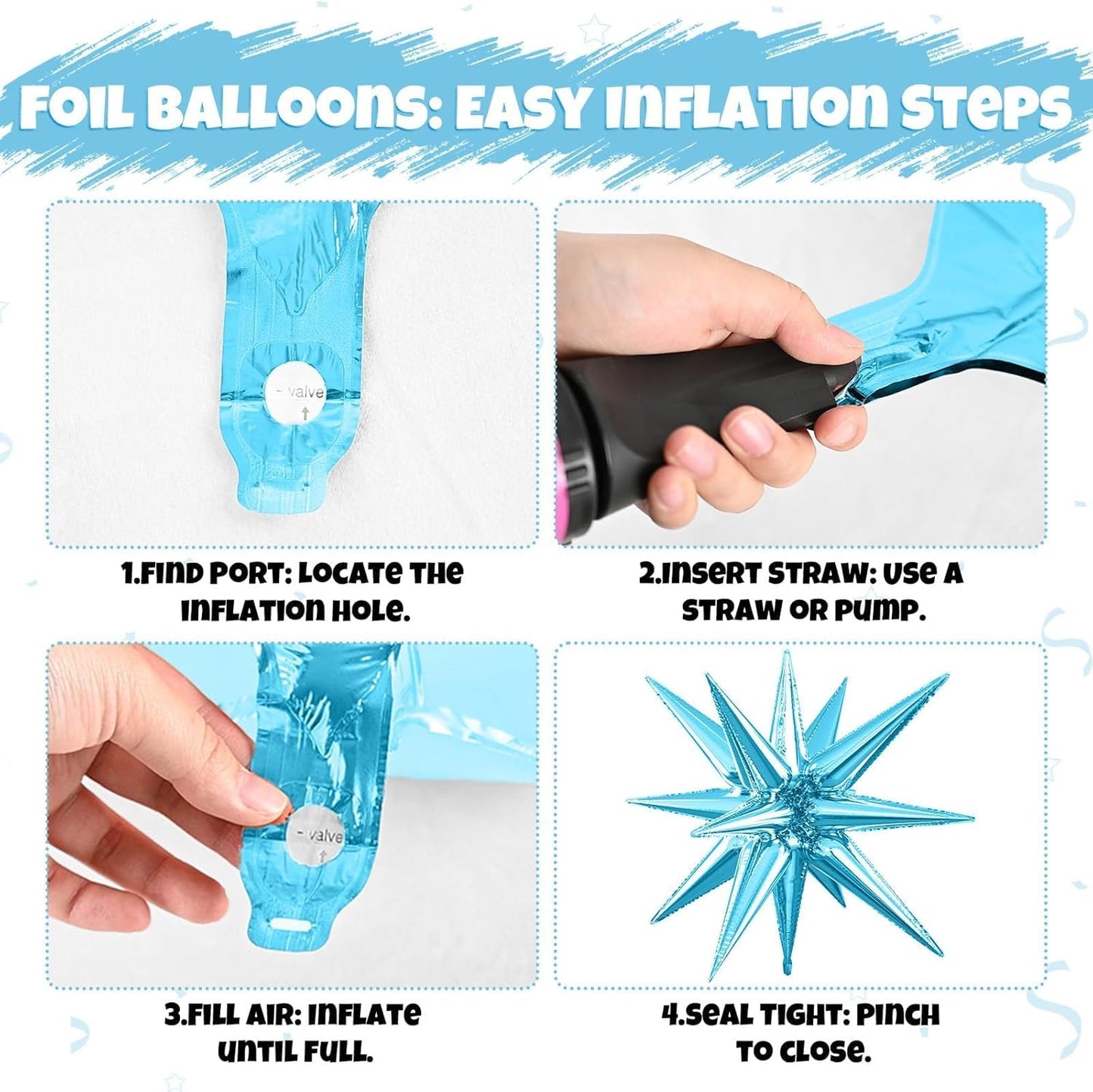 Red Blue Yellow Balloons, 12 Inch Cow Pattern Cloud Light Blue Yellow Red Fruit Green Balloons with Star Foil Balloon for Boys Girls Baby Shower Party Birthday Decorations