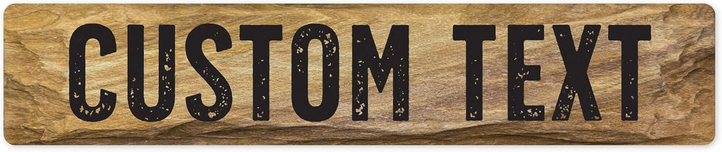 Custom Sign, Custom Street Sign, 11 Font Colors, 13 Font Styles, 4 Hole Options, 22 Sizes, 6x30 Inches, Rust Free DiBound, Fade Resistant, Made in USA by My Sign Center (Stone)