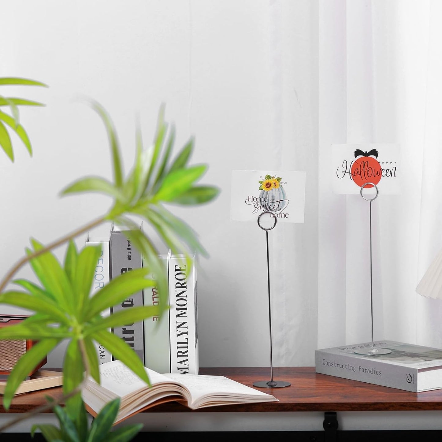 Urban Deco 36PK Table Number Holders Place Card Holders 12 Inch Table Card Holders Steel Card Holders for Photos, Food Signs, Memo Notes, Weddings, Restaurants, Birthdays (Black 36PK)