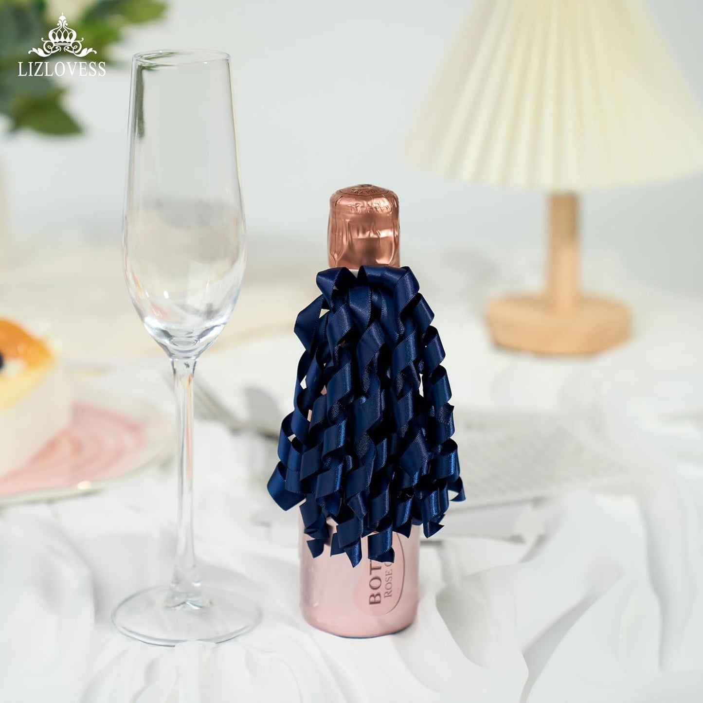 6 Inch Navy Curly Bows for Gift Wrapping Set of 6, Self Adhesive Bows Navy Blue Gift Bows for Presents, Satin Ribbon Bows for Birthday, Wedding, Christmas, Bridal Shower, Gift Wrap Accessory