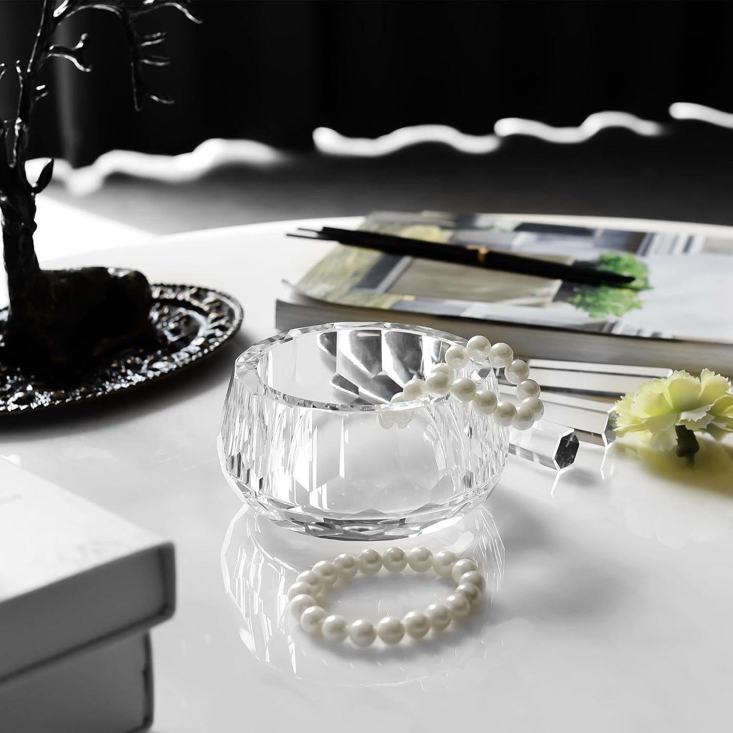 kitCom Jar of Crystal Jewelry, Crystal Wedding Candy Buffet Jar, Home Decoration Party Cotton Swab Storage, Office Birthday Gift (2lb)