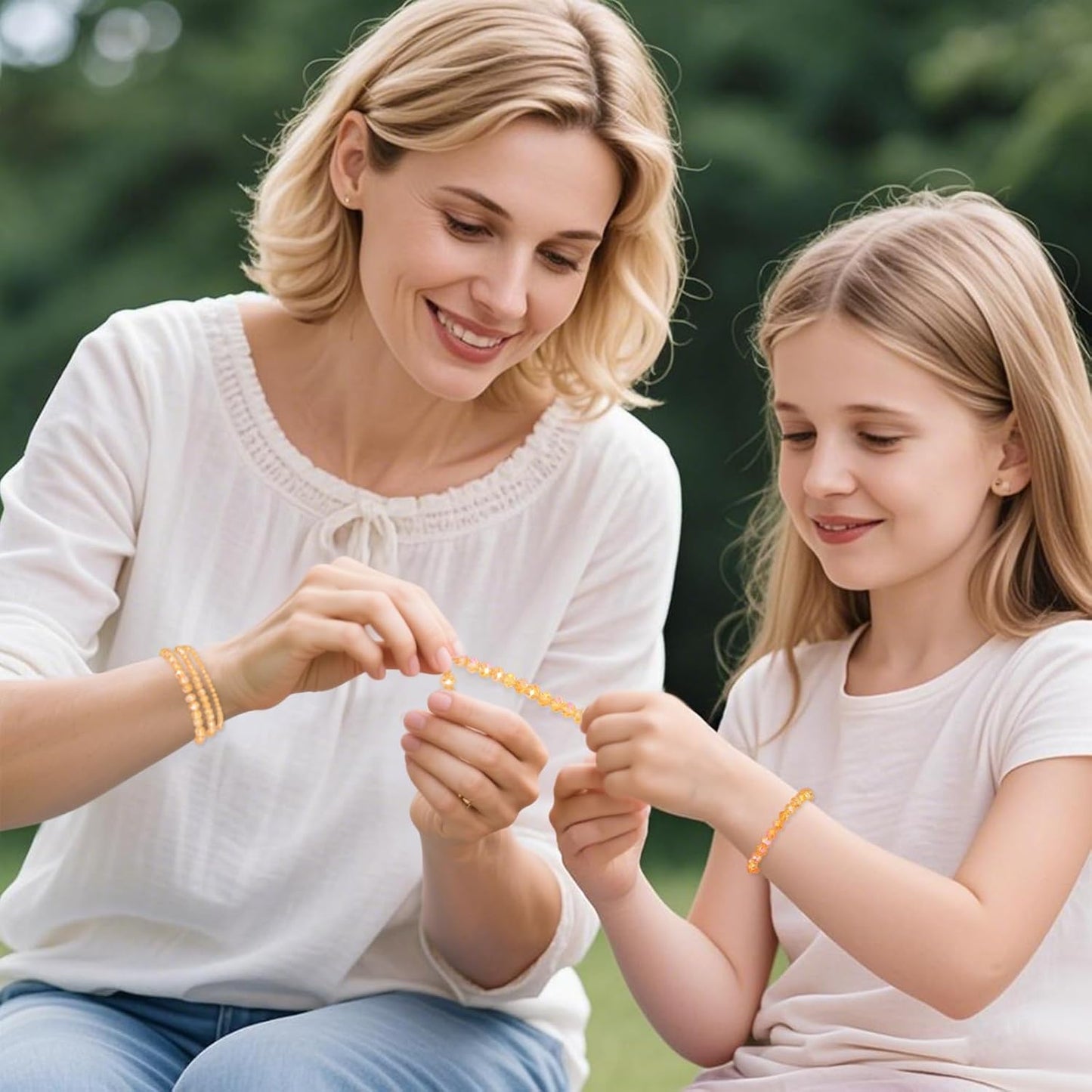 220Pcs 10mm Crystal Glass Beads for Jewelry Making Beads for Bracelets Necklace Pendants Making Supplies(Gold Champagne)