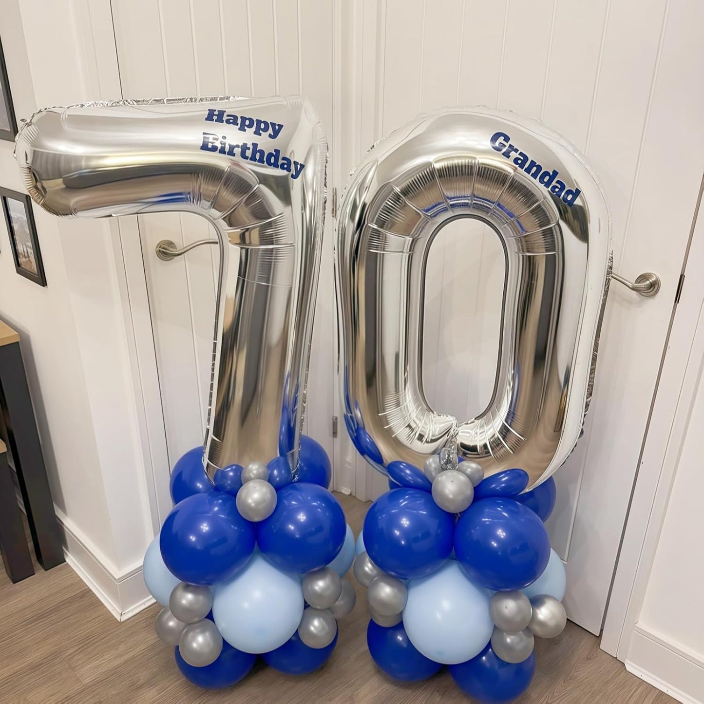 40 Balloons Silver, Giant Number 4 & 0 Helium Foil Balloon for Women 40th Birthday Decor, 40'' Self Inflating Mylar Number 40 Balloon for Man Anniversary Party Globos De Numeros Decorations Supplies