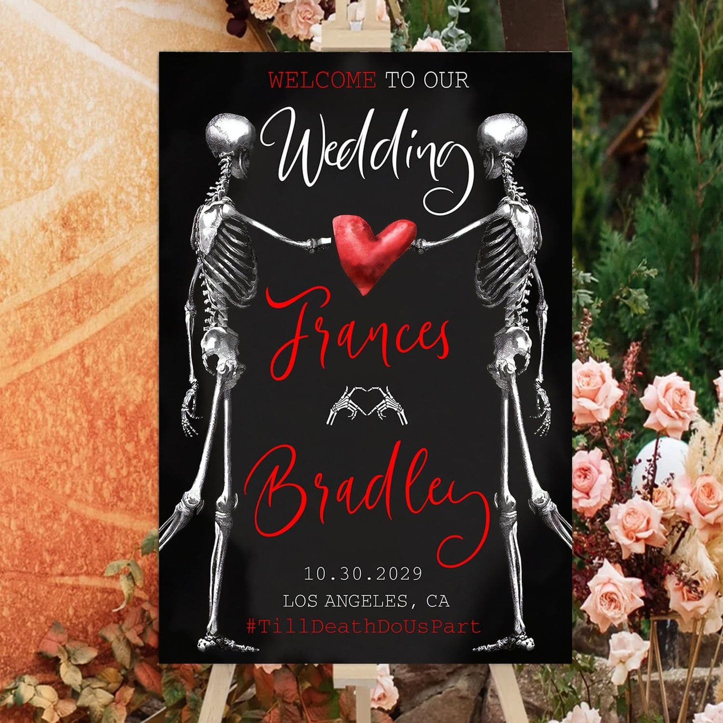 Welcome To Our Wedding Sign, Gothic Wedding Welcome Sign, Dark Romantic Goth Wedding Sign, Wedding Sign Halloween Wedding, Black Wedding Gothic Welcome Sign, Halloween Wedding Welcome Sign