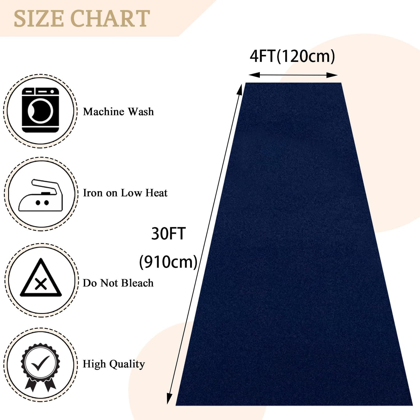 MODFUNS Navy Blue Aisle Runner for Wedding Velvet Aisle Runner Rug 4x30FT Event Carpet Runners Aisle Outdoor Party Runners Rug Aisle Floor Runnered Beach Runway for Celebration Prom Event Carpet