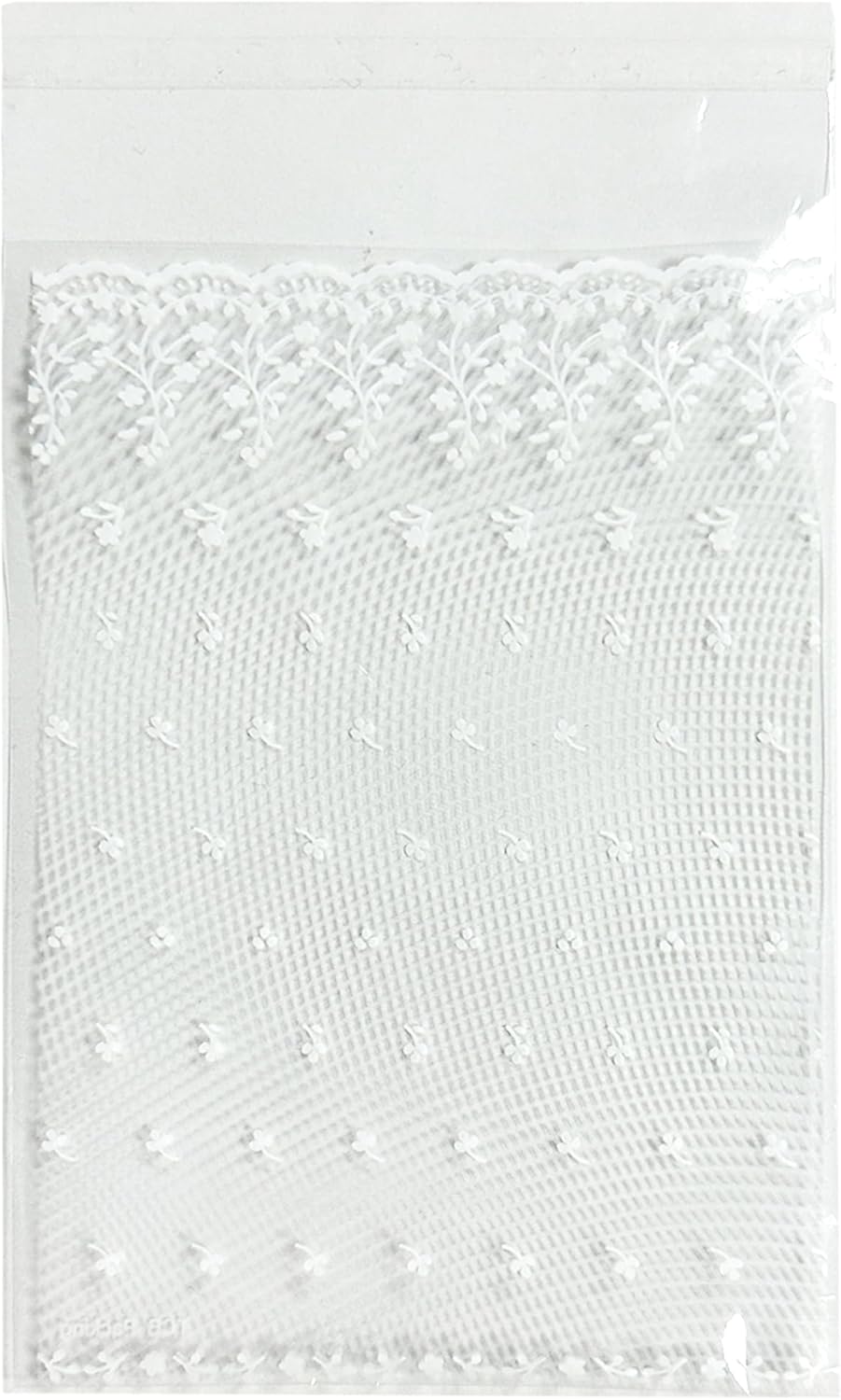 100 Pcs Lace Cellophane Bags, 5.9x3.9in White Self Sealing Cello Bag Clear Cookie Resealable Adhesive OPP Cellophane Treat Plastic Gift Bags For Candy Jewelry Bracelet Gifts Decorative Favor