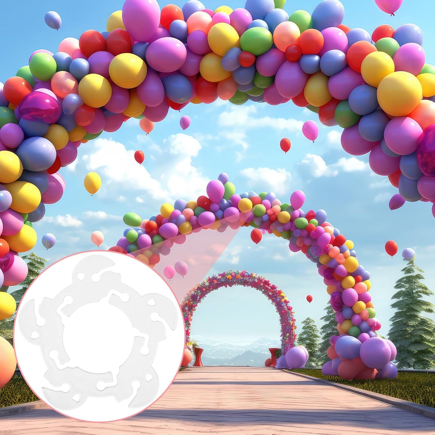 Syhood 200 Pcs Balloon Clips for Balloon Arch Flower Shaped White Bracket Buckle Connectors Clip Holders for Quick Knotting Birthday Wedding Baby Shower Party Decoration