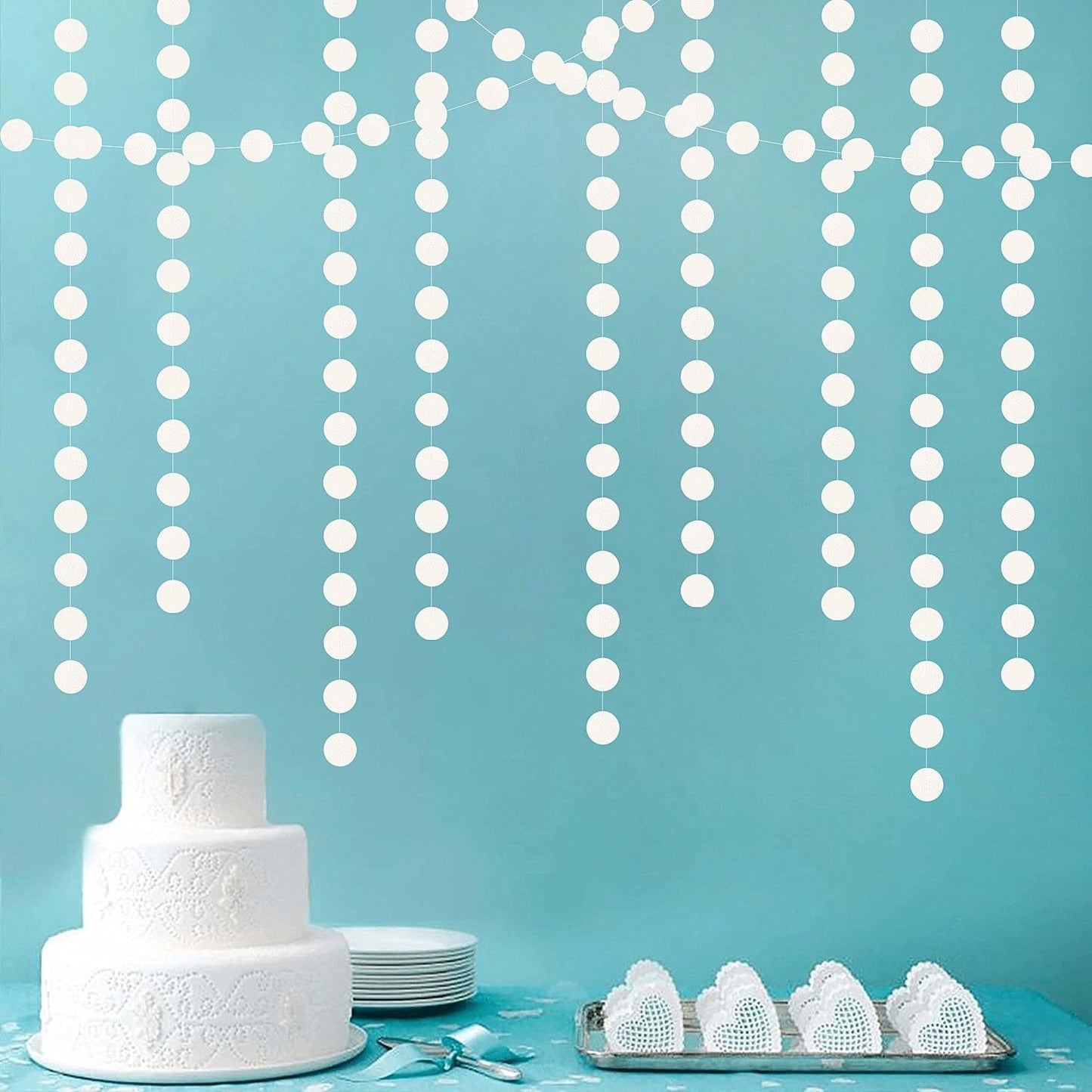 White Glitter Party-Decorations Paper-Garland Streamers - 52ft Birthday Banner Baby Shower Bachelorette Wedding Hanging Supplies Decor Hugfond