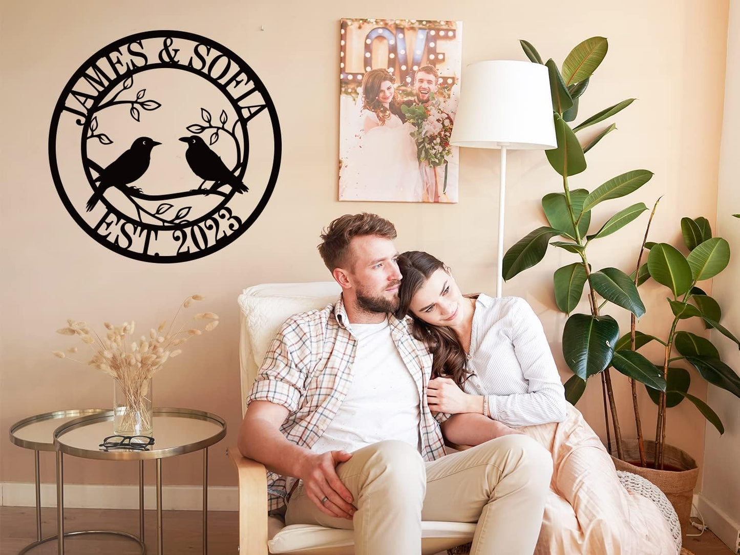 Personalized Anniversary Wedding Gifts for Couple | Wedding Gifts for Couples 2025 | Couples Gift for Her | Anniversary Wedding Date Sign