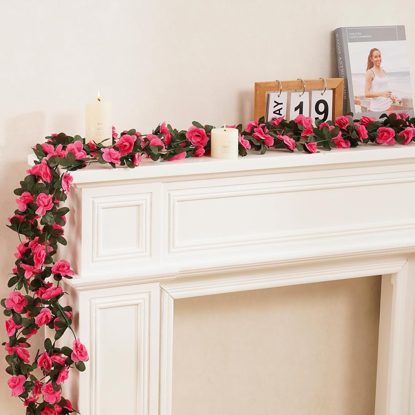 12 Pcs 99 Ft Flower Garland Rose Vines, Rose Garland for Decoration, Flower Vine for Room Table Birthday Wedding Party Garden Wall Decor