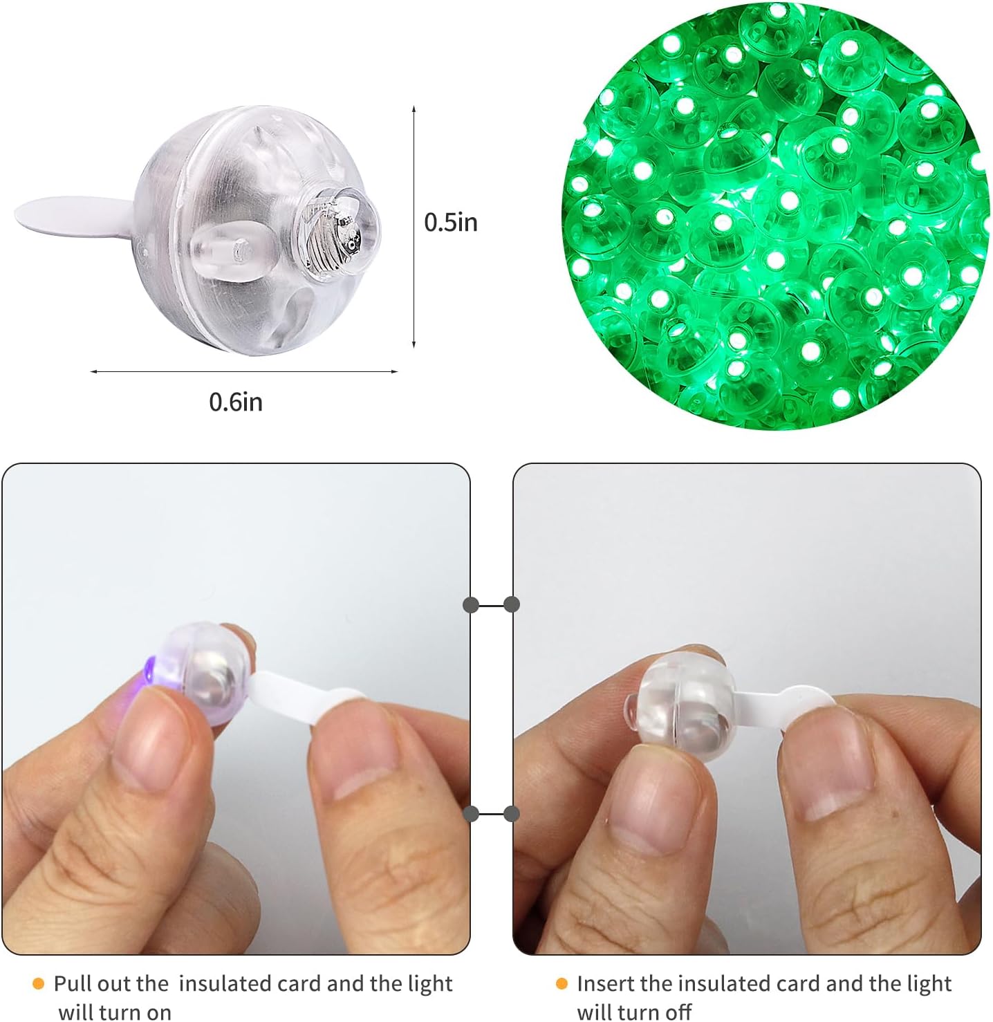 Aogist 50Pcs Balloon Lights with Hook,Long Standby Time,Waterproof Mini Light for Birthday Party Wedding Christmas Halloween Easter Decorative (Steady, Green)