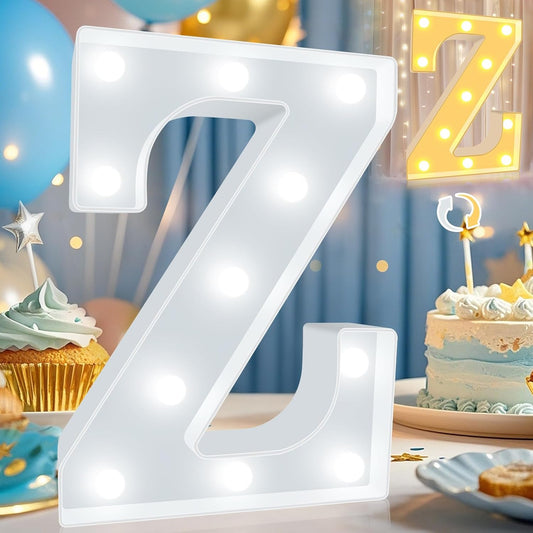 Pooqla LED Marquee Letter Lights, Warm White and Cool White Decorative Lighted Letters, Light Up Alphabet Letters for Boys Girls, Party, Wedding, Bar, Night Light, Birthday Decoration, Letter Z