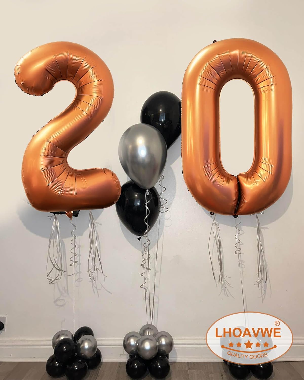 Number 21 Giant Orange 12 Number Foil Helium Balloons for 12th Birthday Party Supplies & 21st Anniversary Events Decorations