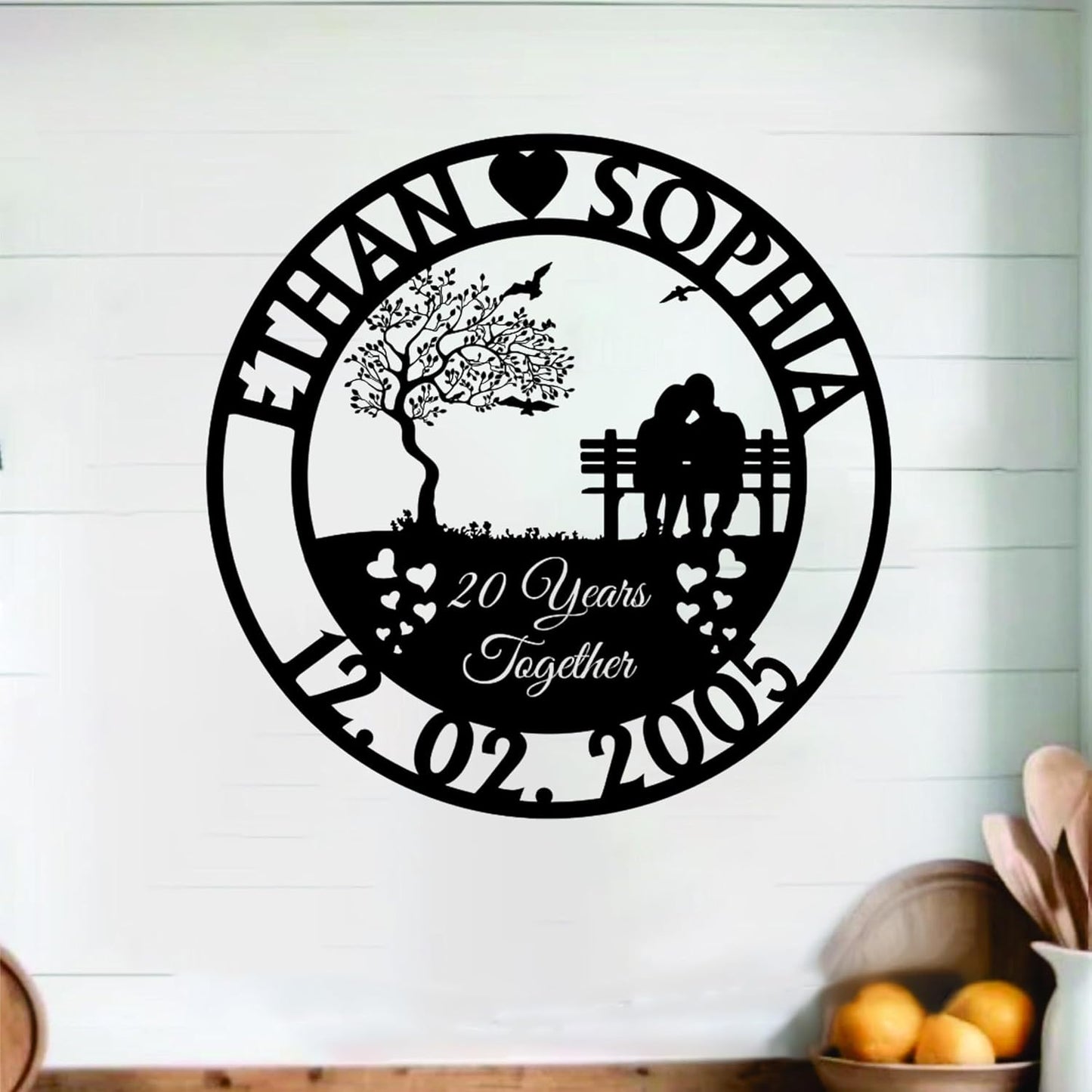 NAZENTI Personalized Metal Sign Wedding Gift, Wedding Gift, Family Name Sign, Outdoor Name, Anniversary, Home Décor