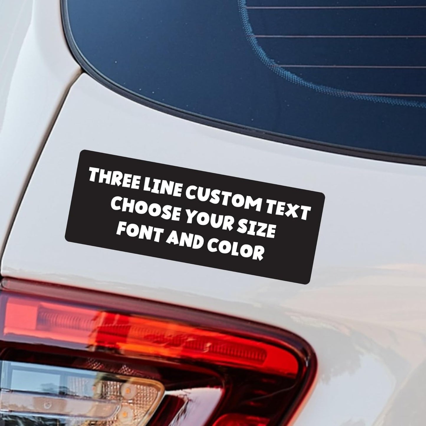 Magnet Me Up Three Line Custom Text Customizable Magnet Decal, Design Your Own Personalized Car Magnet, 3x8 Inch, for Business, Advertising, Gift, Choose Your Text, Font and Color, Crafted in USA