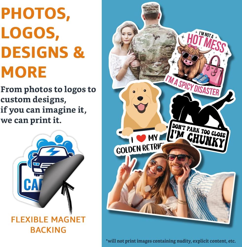 Custom Photo Magnet - Personalized Fridge Car Locker Cutout Magnets - Magnetic Logos Photos Images Designs - Contoured Cutline - Printlabz