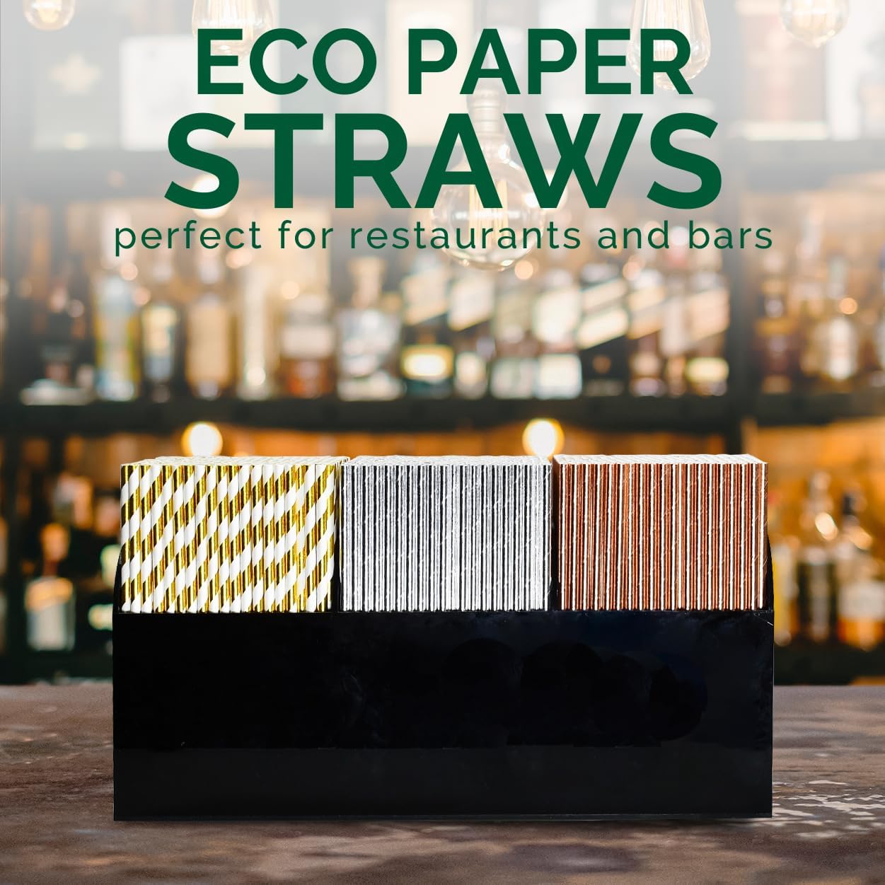 7.75 inch Disposable Silver Paper Straws 1000 Counts - for Drinking, Cocktail, Bar, Restaurant, Party, Wedding