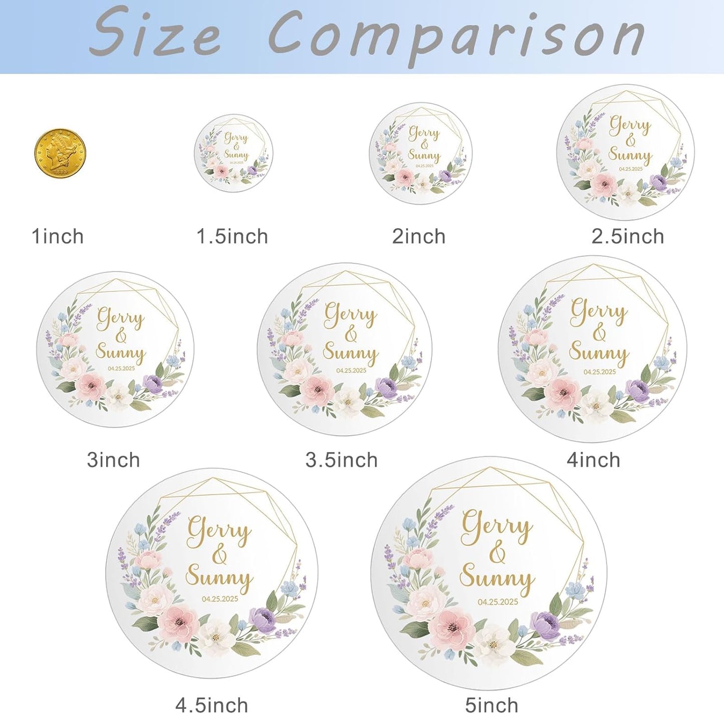 Custom Round Sticker Labels Personalized Stickers with Logo&Text Design Sticker for Wedding Favors Businesses Logo Birthday Gift Boxes Label 50-1000 Pack