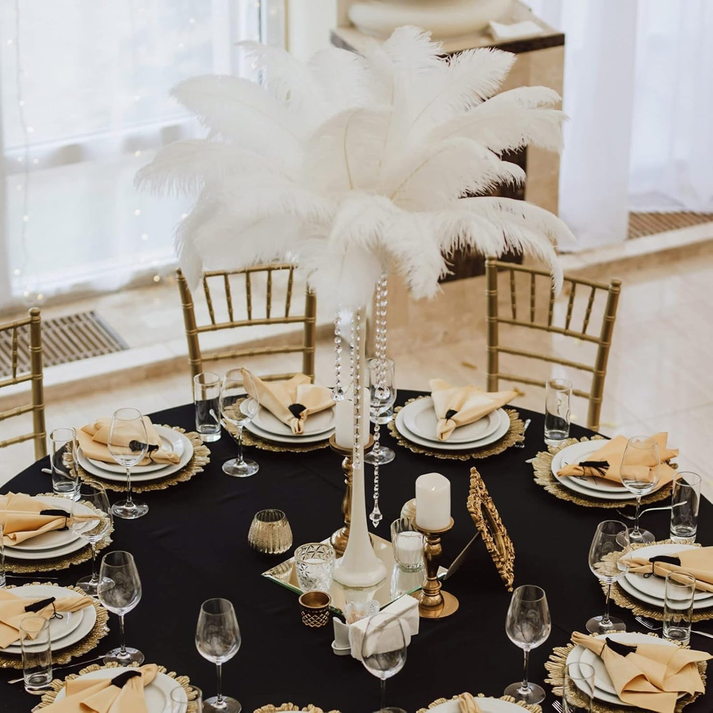 80 Pcs Large Natural Ostrich Feathers Plumes 14-16 Inch Bulk for DIY Crafts Wedding Party Centerpiece Vase