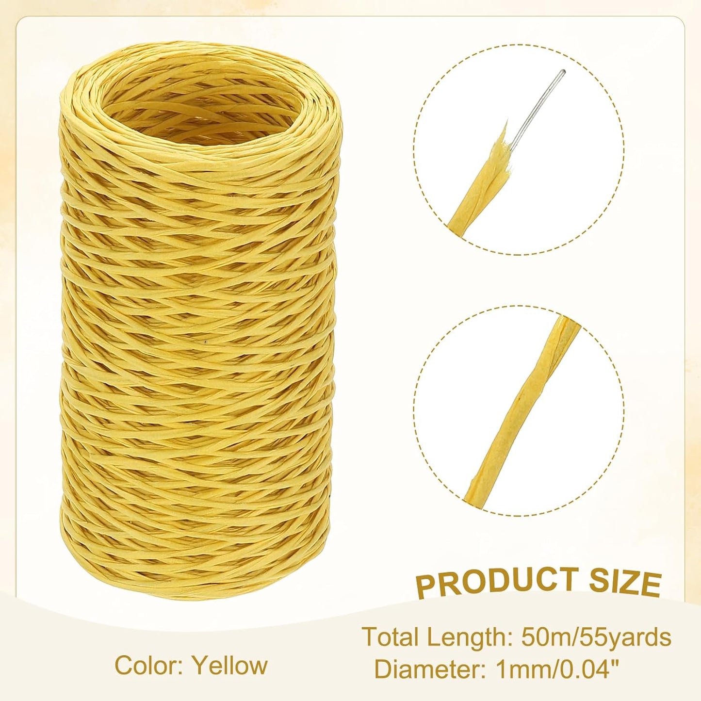 uxcell 164 Feet Floral Wire, 1mm Vine Bind Wire for DIY Crafts Flower Bouquet Christmas Wreaths Yellow