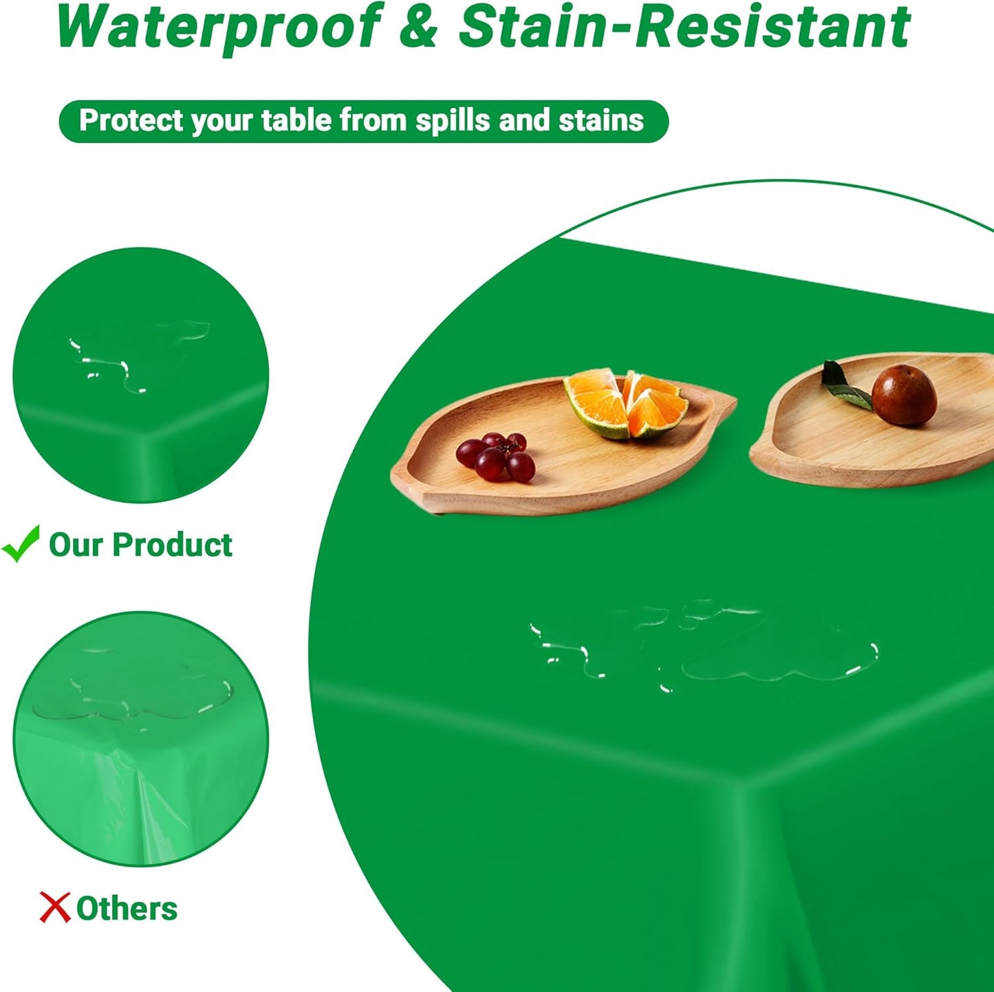 4 PCS Plastic Tablecloths for Rectangle Tables, 54 x 108 Inches Baptism Decorations, Waterproof and Leakproof Picnic Table Cover for Bachelorette Party, Colorful Tablecloth Adaptable to Every Table