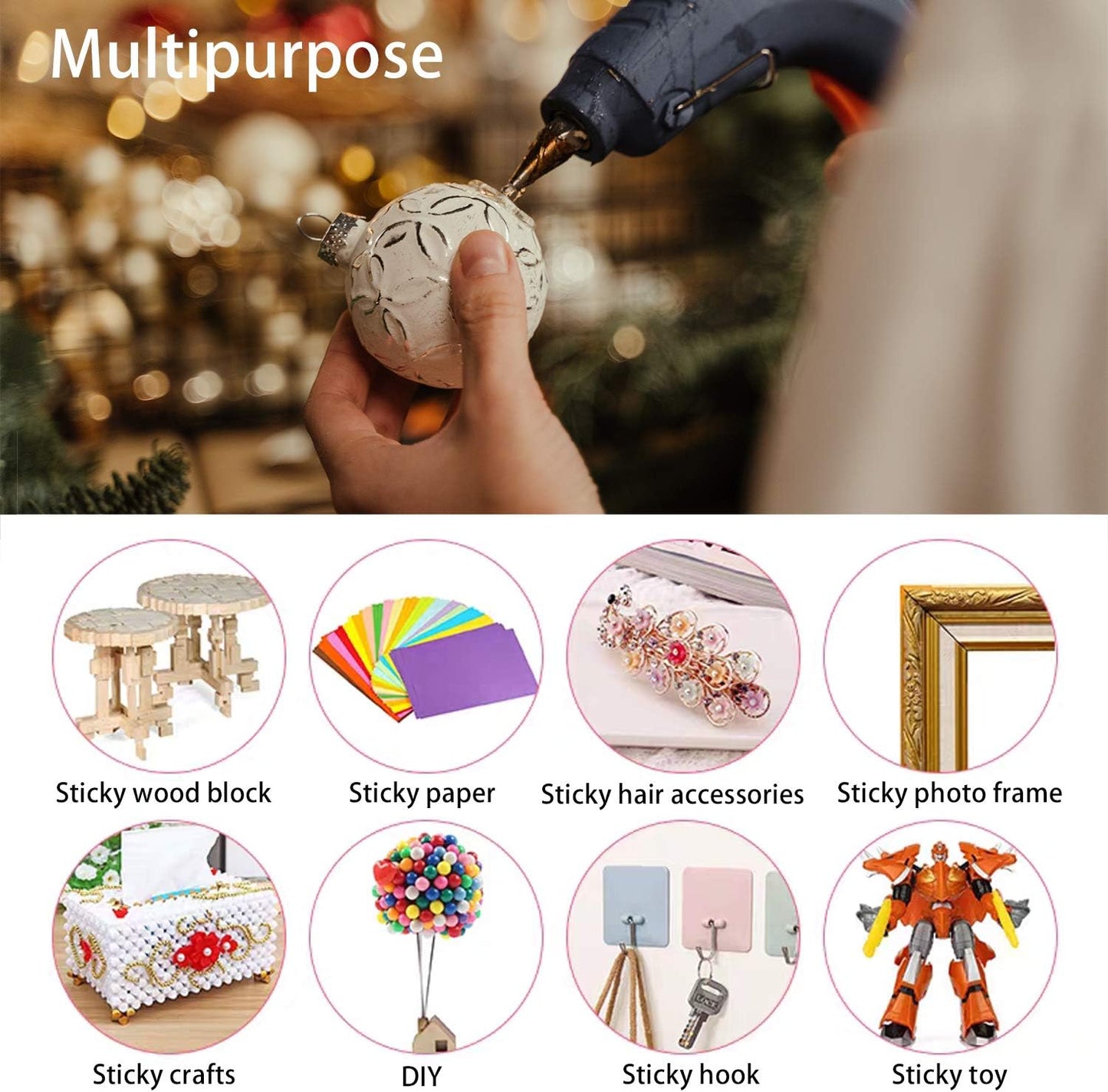 Gwybkq Mini Glitter Hot Glue Sticks 14 Colored for DIY Art Craft,4 inches 80 pcs