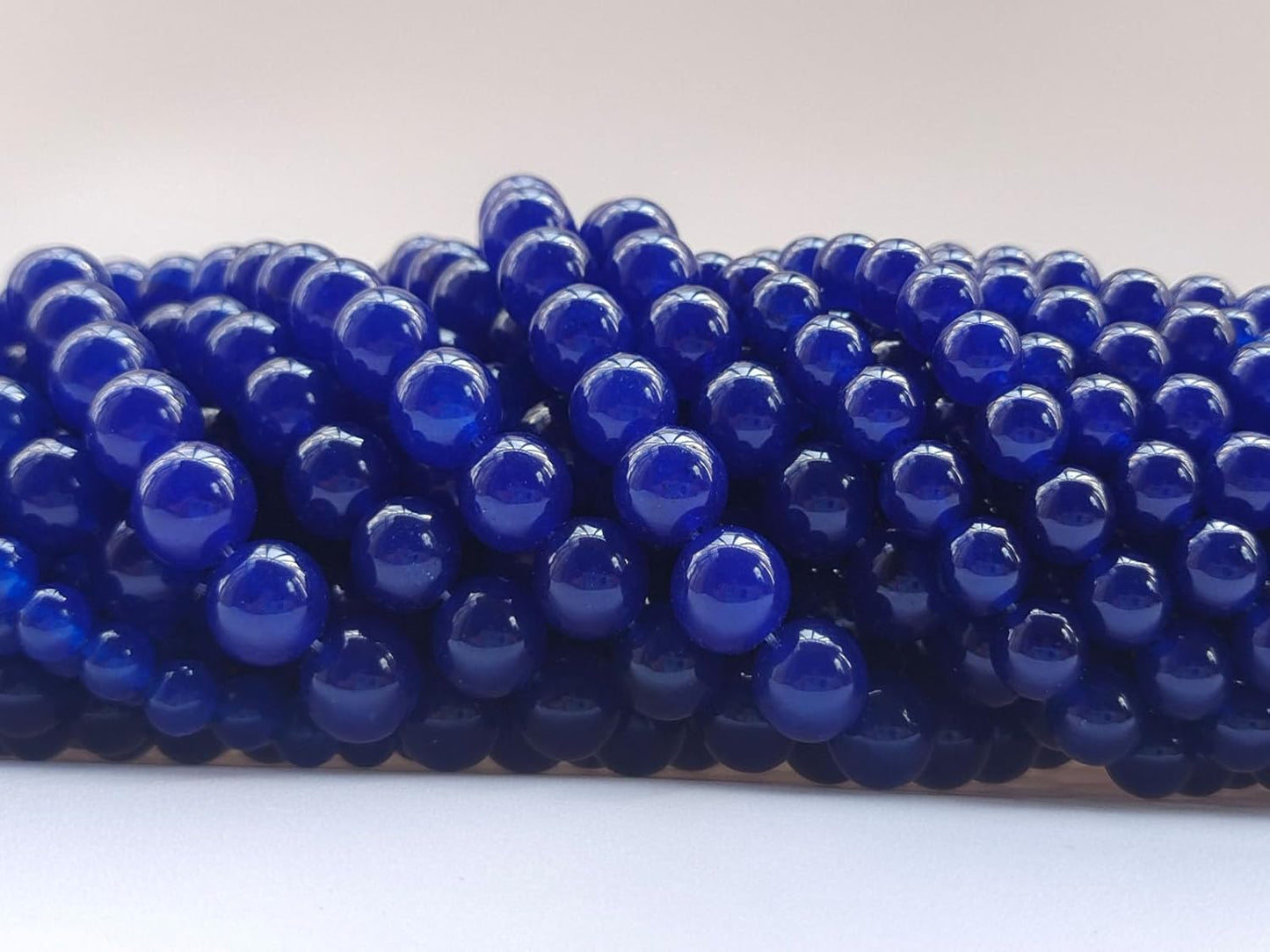 Stone Beads 6mm 140pcs Dark Blue Chalcedony Beads Round Loose Gemstones Beads for Bracelet Necklace Jewelry Making (6mm, 60631 Dark Blue Chalcedony)