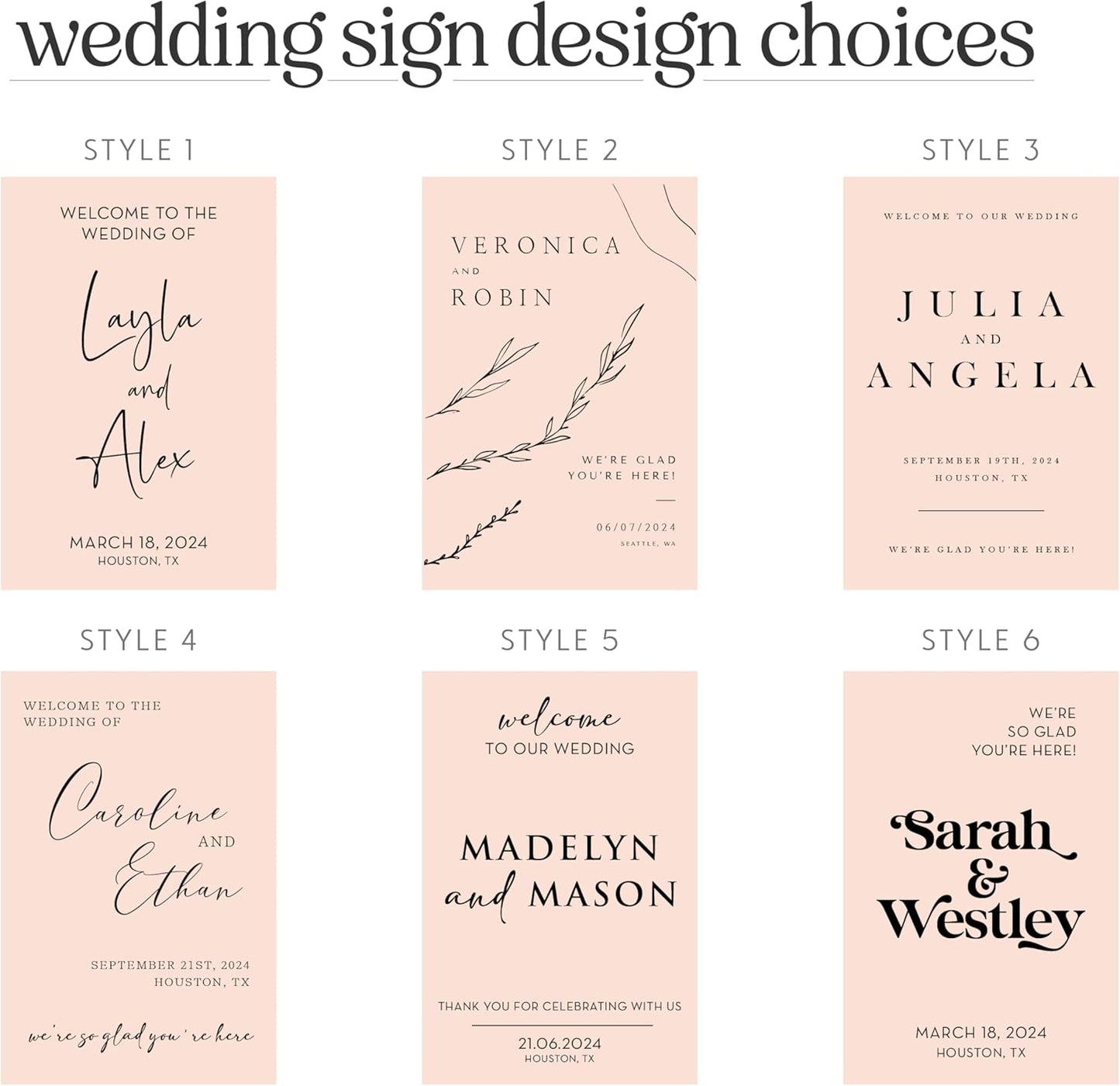 Personalized Wedding Welcome Sign, Customized White Foam Sign for Wedding, 3 Optional Sizes, 29 Design Colors - Wedding Plaque for Welcome Sign, Customizable Wedding Décor